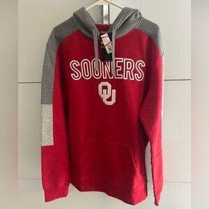 Captivating Red and Gray Oklahoma Sooners Hoodie men’s Large NWT